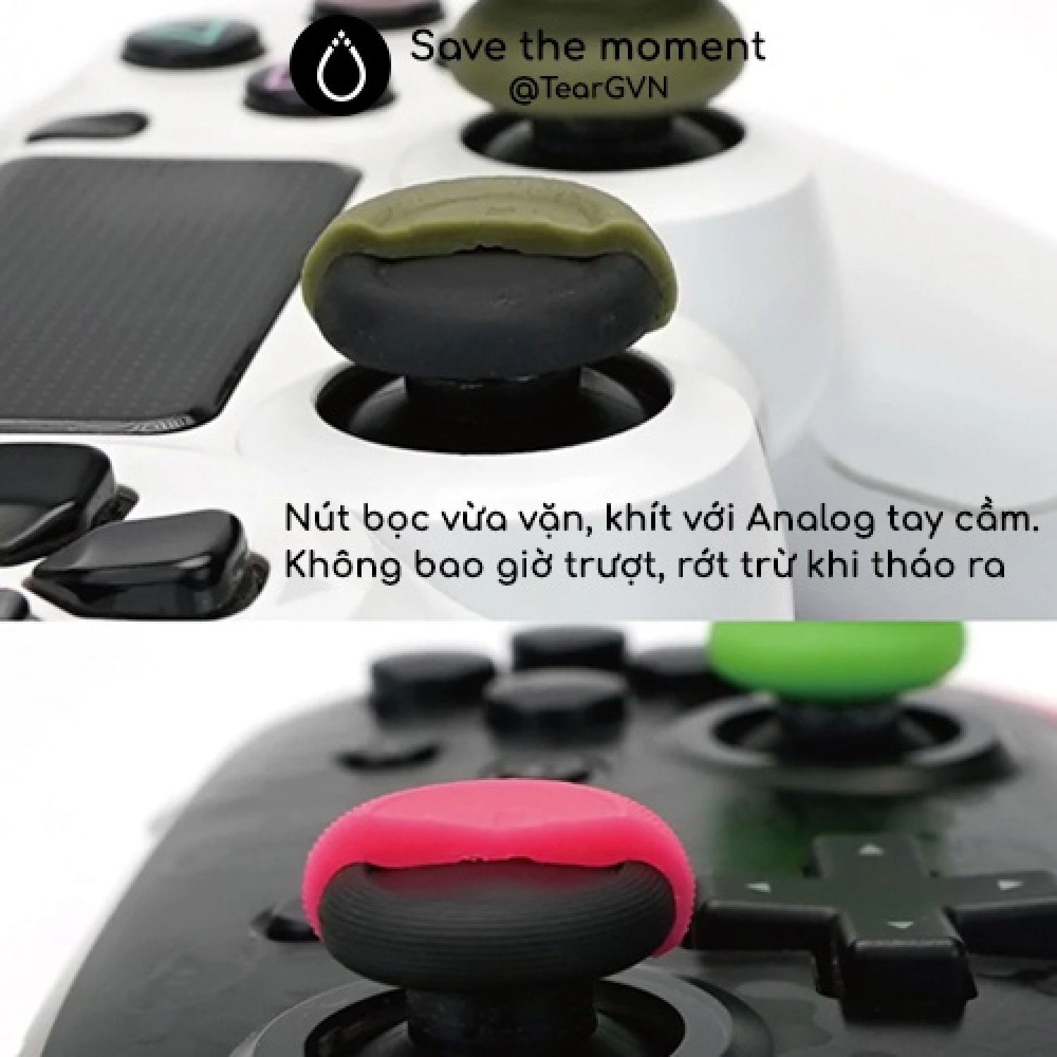 Bộ nút bọc Analog Skull & Co cho tay cầm PS4 / PS5 / Switch Pro Controller - Vỉ 3 cặp