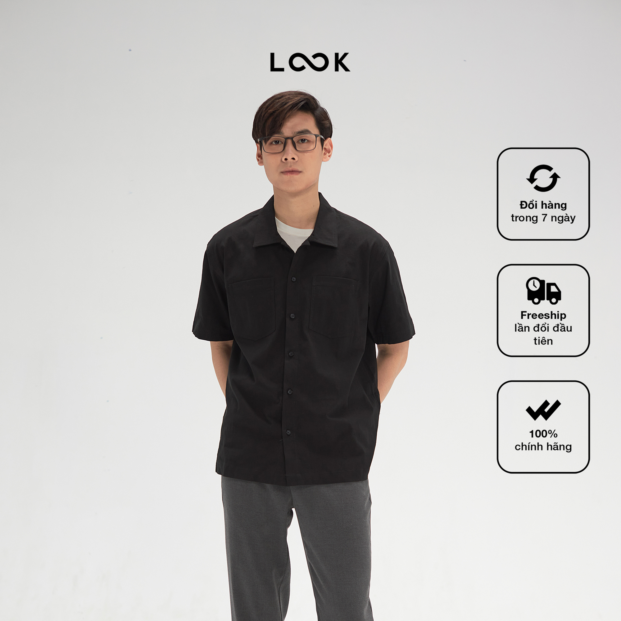 Áo sơ mi ngắn tay LOOK LINEN SHIRT