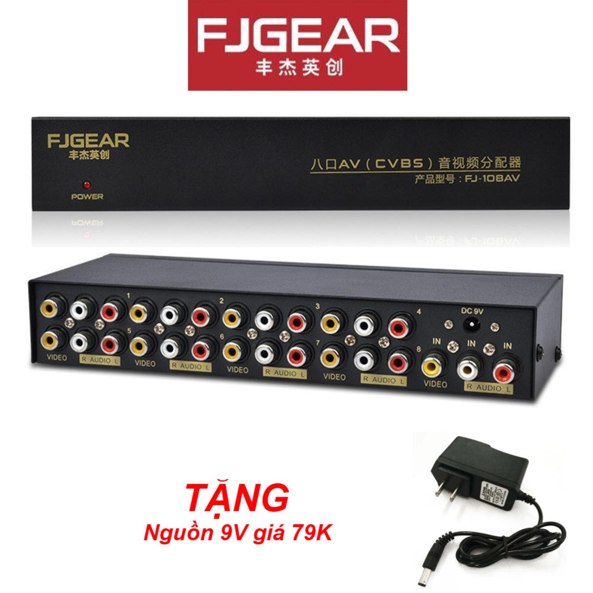 Bộ chia tín hiệu Audio Video 1 vào 8 ra - FJGEAR-108AVc