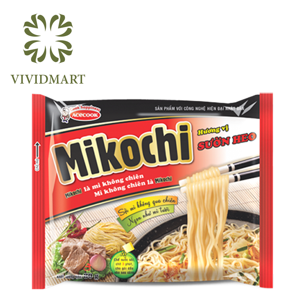 Gói lẻ Mikochi - mì không chiên hương vị Sườn heo - Gói 80g - ACECOOK