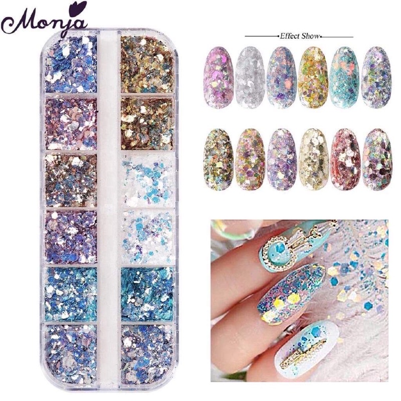 Set 8 hũ nhũ Vảy Cá siêu sáng trang trí Nail