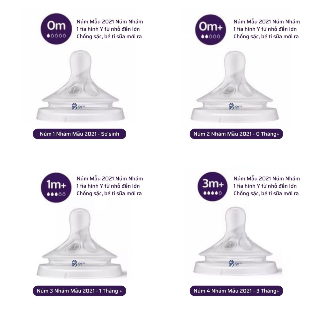 [CHÍNH HÃNG] Núm Ty Avent Natural SỐ 0 > SỐ 5, Y CUT