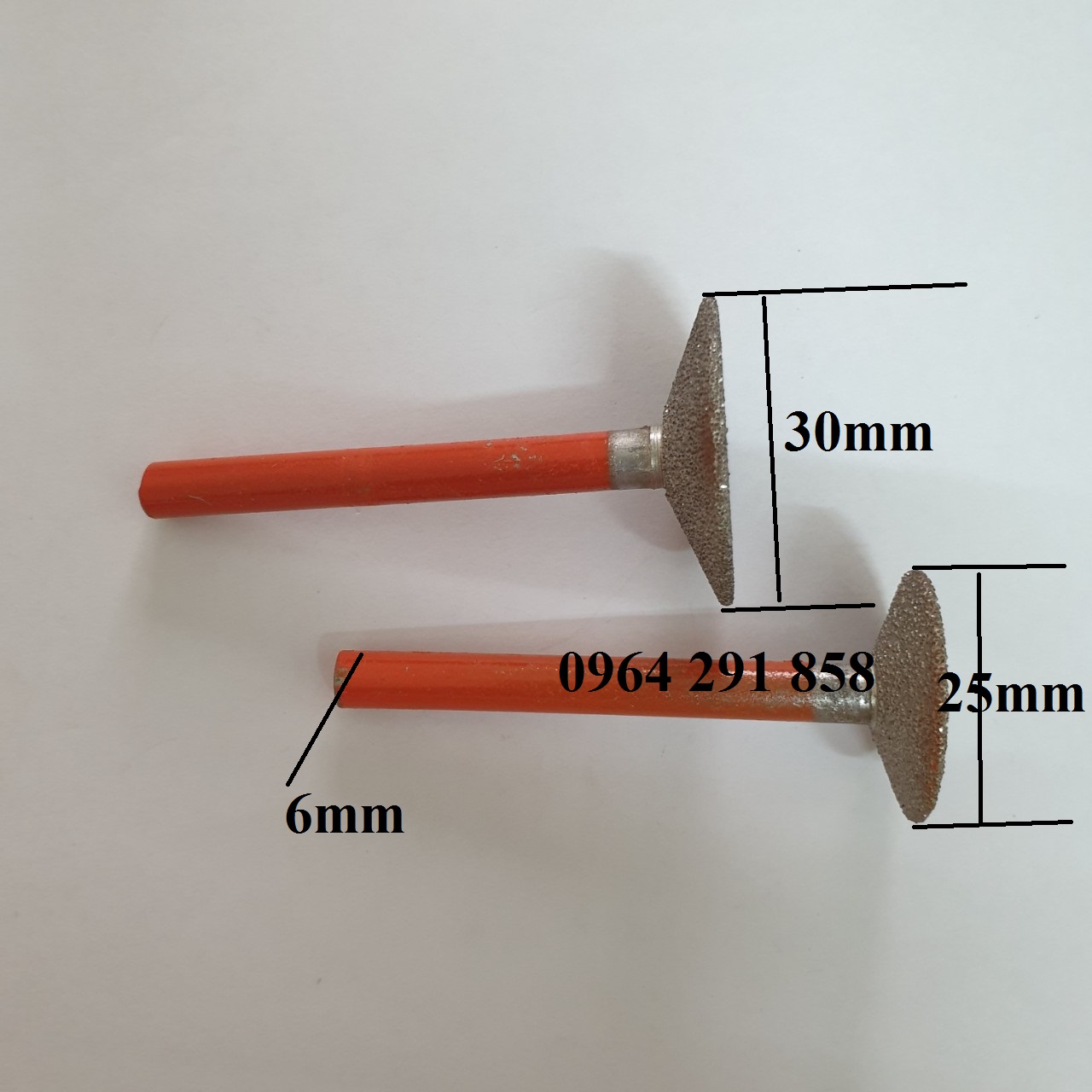 2 Mũi phá đá ngọc cỡ lớn 25mm và 30mm - mũi khắc đá cán 6mm - mũi khắc hình T