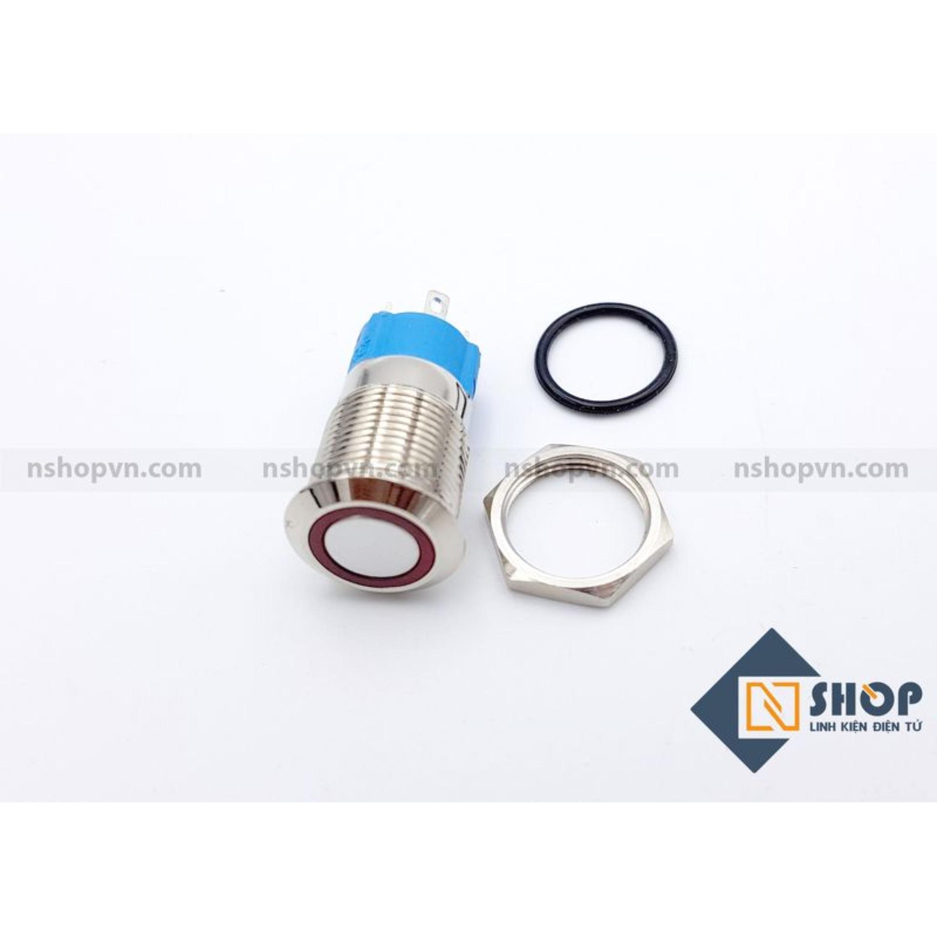 Nút nhấn kim loại 12mm Xanh lá