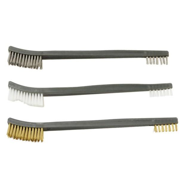 [HCM]Giá mùa bão Bàn chải chà gỉ sét mini - Bộ 3 bàn chải Làm sạch Sơn/Rỉ Sét/Bụi Bẩn - Cọ dây đồng Cọ dây thép Cọ dây nilon ( 17cm)