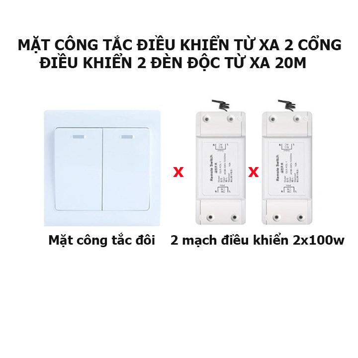 Công tắc điều khiển từ xa dán tường 2 cổng 10A