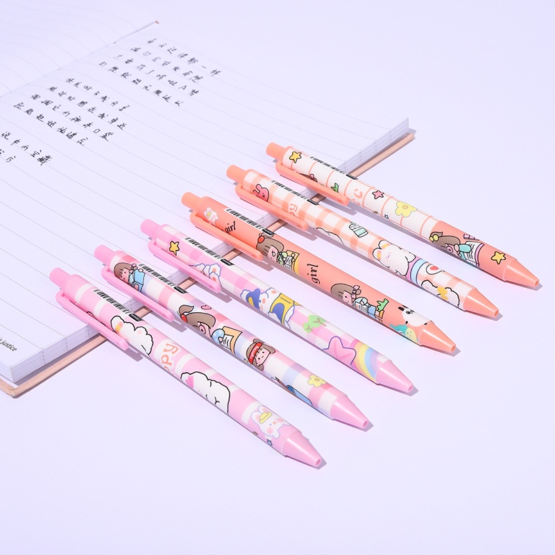 Bút Bi Bấm Mực Nước 0.5mm Hình Khủng Long Xanh Cute Đáng Yêu B10