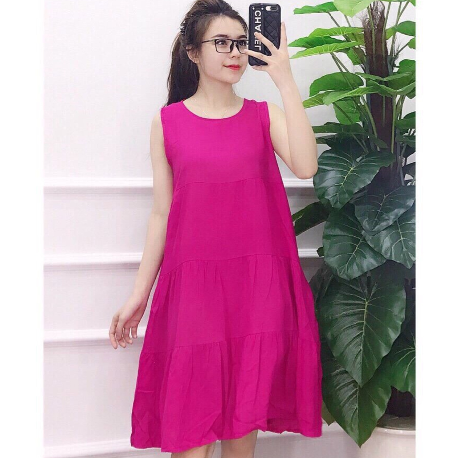 Váy lanh bầu chất mát-đầm bầu đẹp