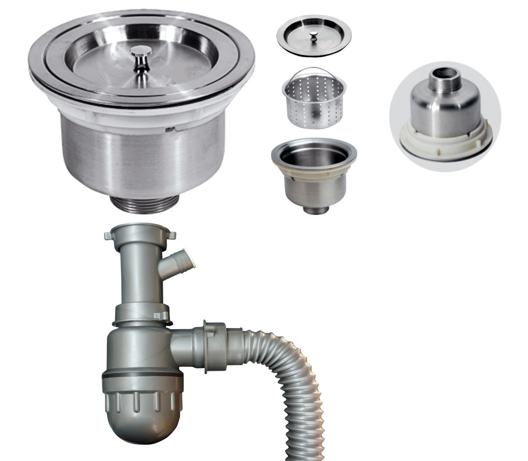 Bộ xả | xi phông chậu rửa chén - bát đơn - 1 hộc - hố phi 110