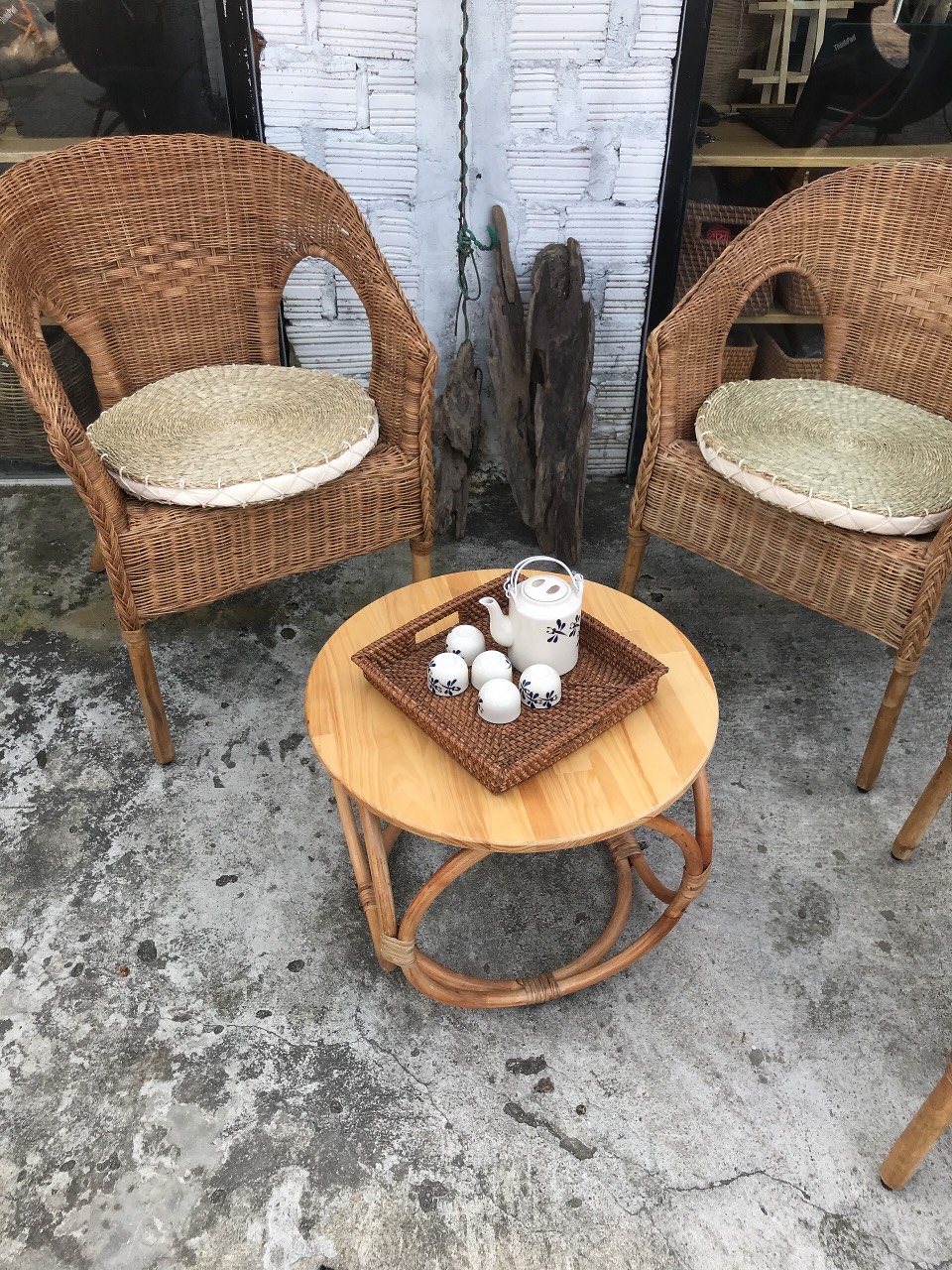 Bàn Trà Mây Các Kích Thước Phong cách Vinage Boho Siêu Xinh Xắn Decor Trang Trí Nhà Cửa Phòng Bé, Phòng Khách, Ban Công