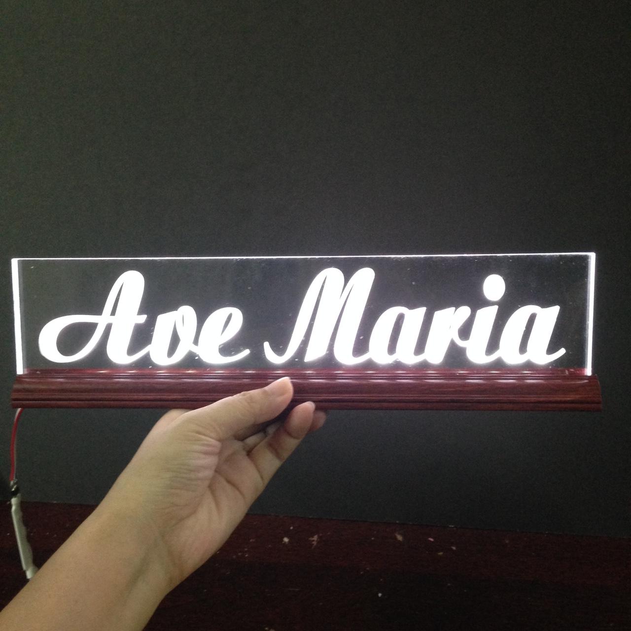 Tranh điện - Đèn led đổi màu - AVE MARIA - cao 9cm x dài 30cm