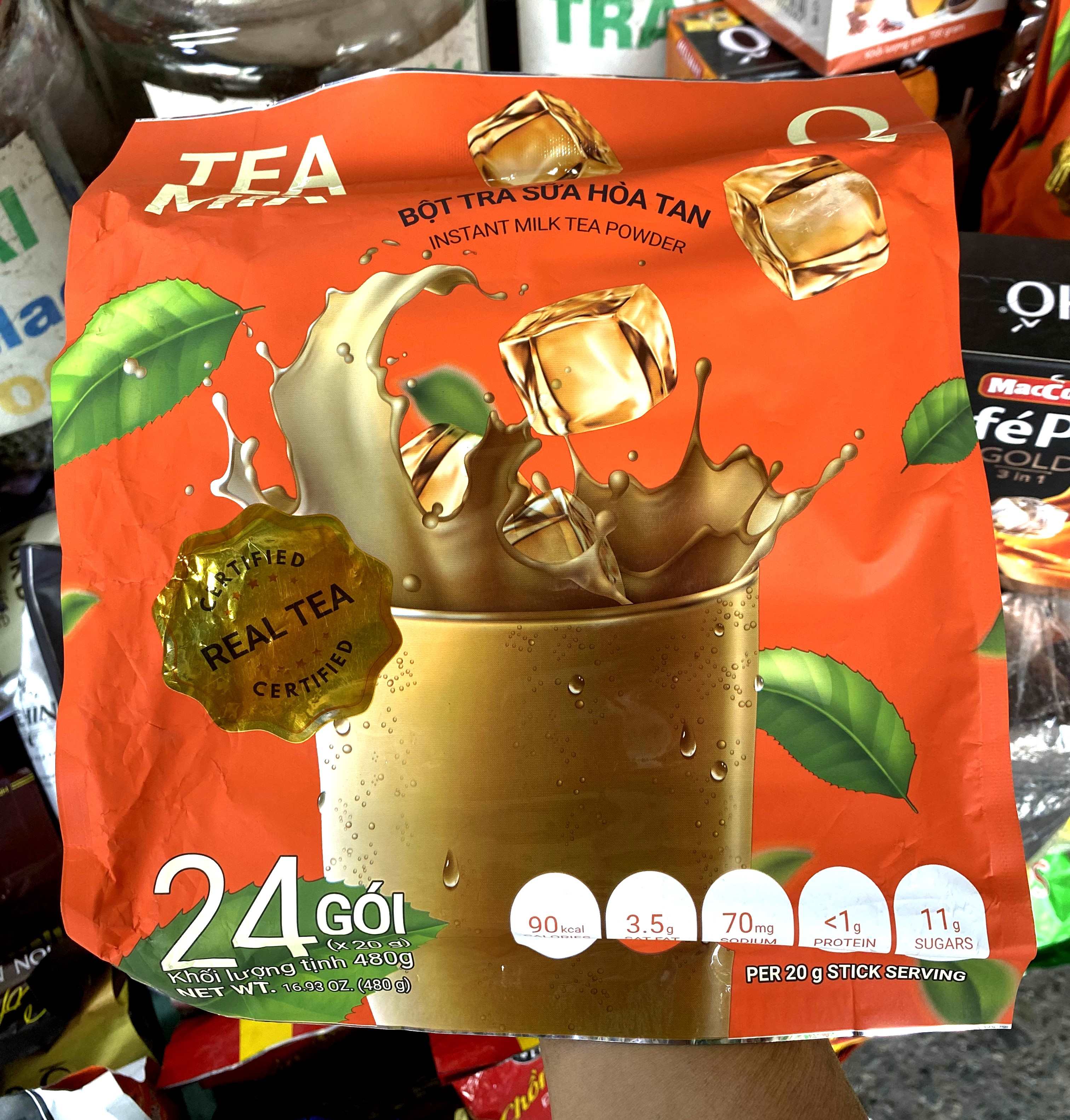 Milk tea powder soluble Tran Quang 480g (24 packs x 20g)