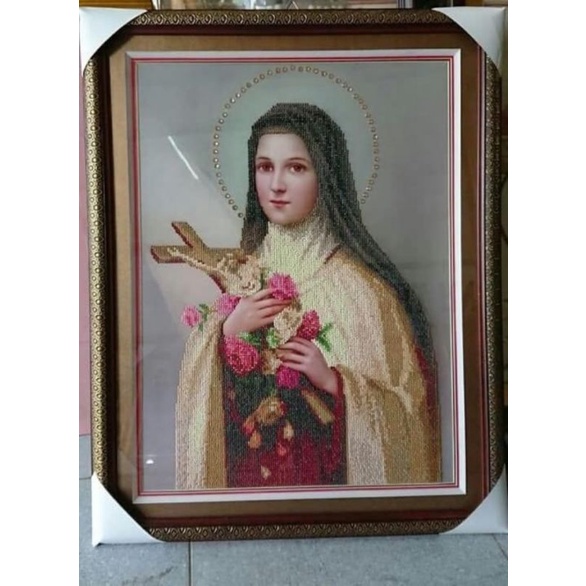 Tranh thêu chữ thập Đức Mẹ Maria LV3507(43x59cm)