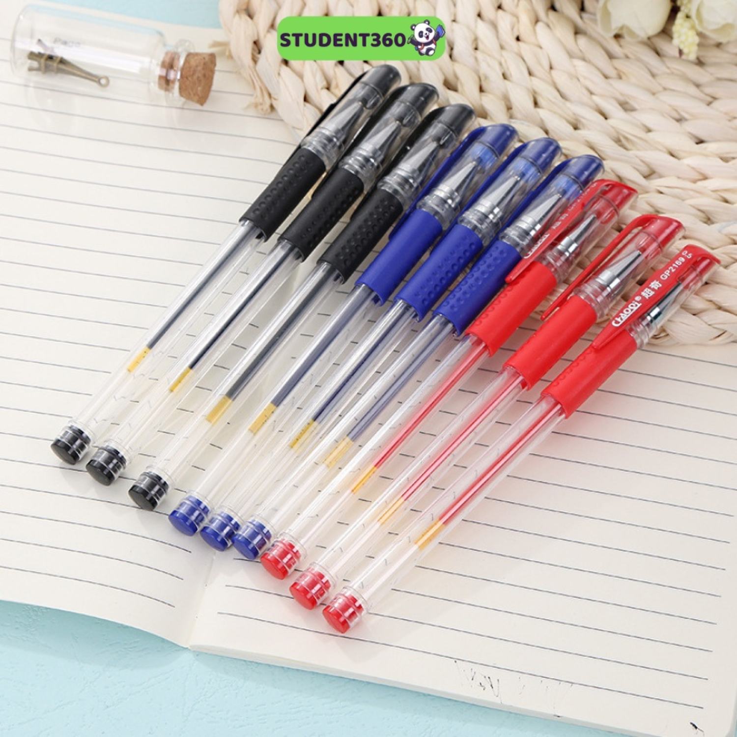 Bút Bi Nước 3 Màu Ngòi 0.38mm