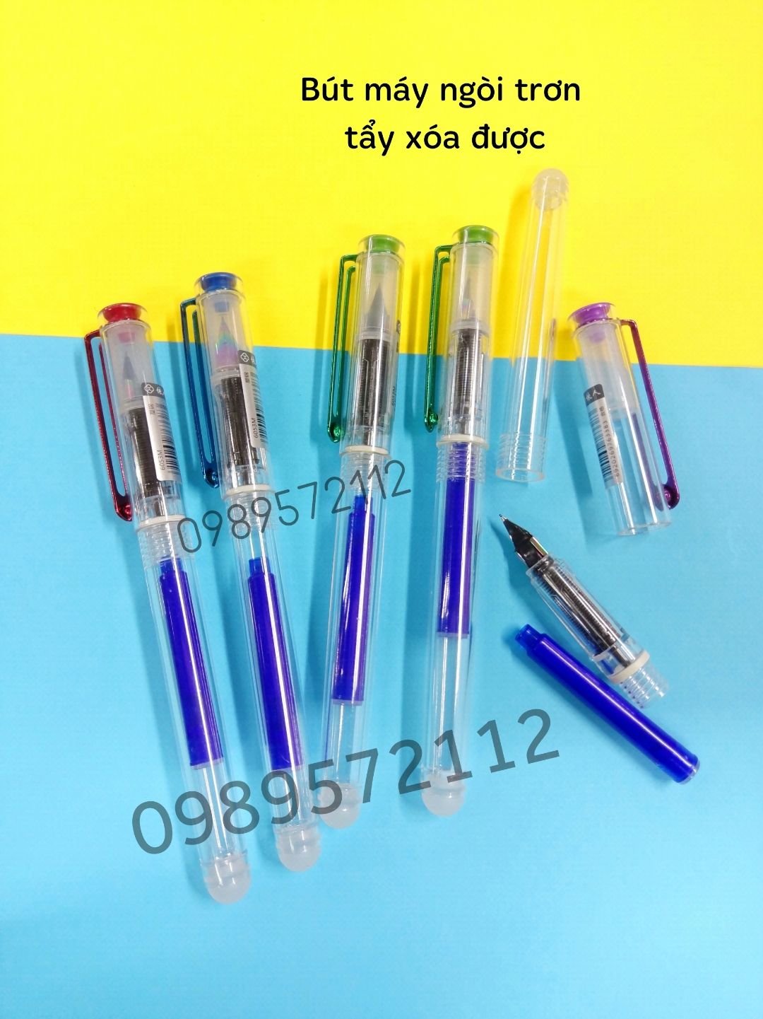 Bút mực tẩy xóa,Bút máy xóa được 6053M. (mực xanh)