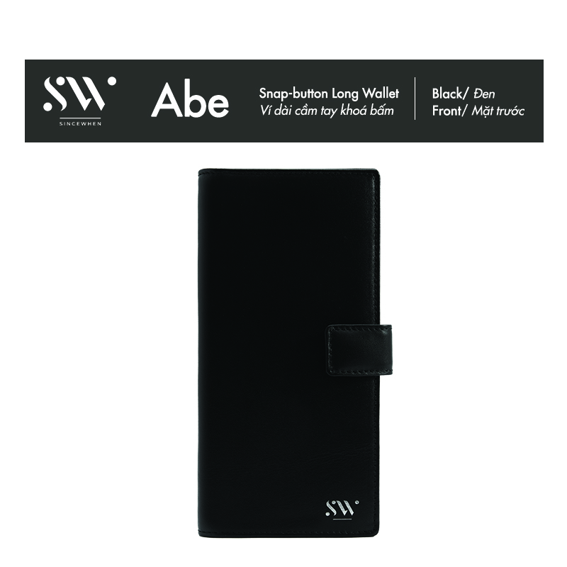 Ví dài Sincewhen ABE nắp gập khoá bấm (Snap-button Long Wallet)