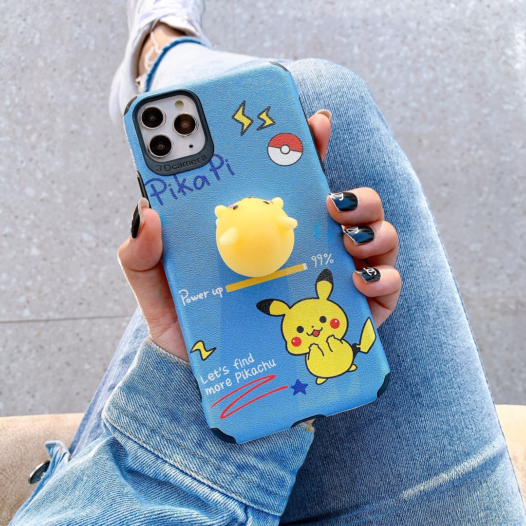 Ốp Lưng Da IMD Hình Nổi Pokemon