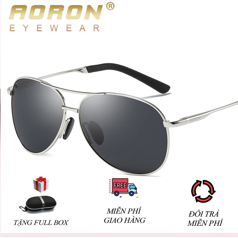 Giá bán Kính mát, Mắt kính râm Aoron A8013, gọng nhôm meggie siêu nhẹ, mắt phân cực chống UV 400 chống xước chống vỡ