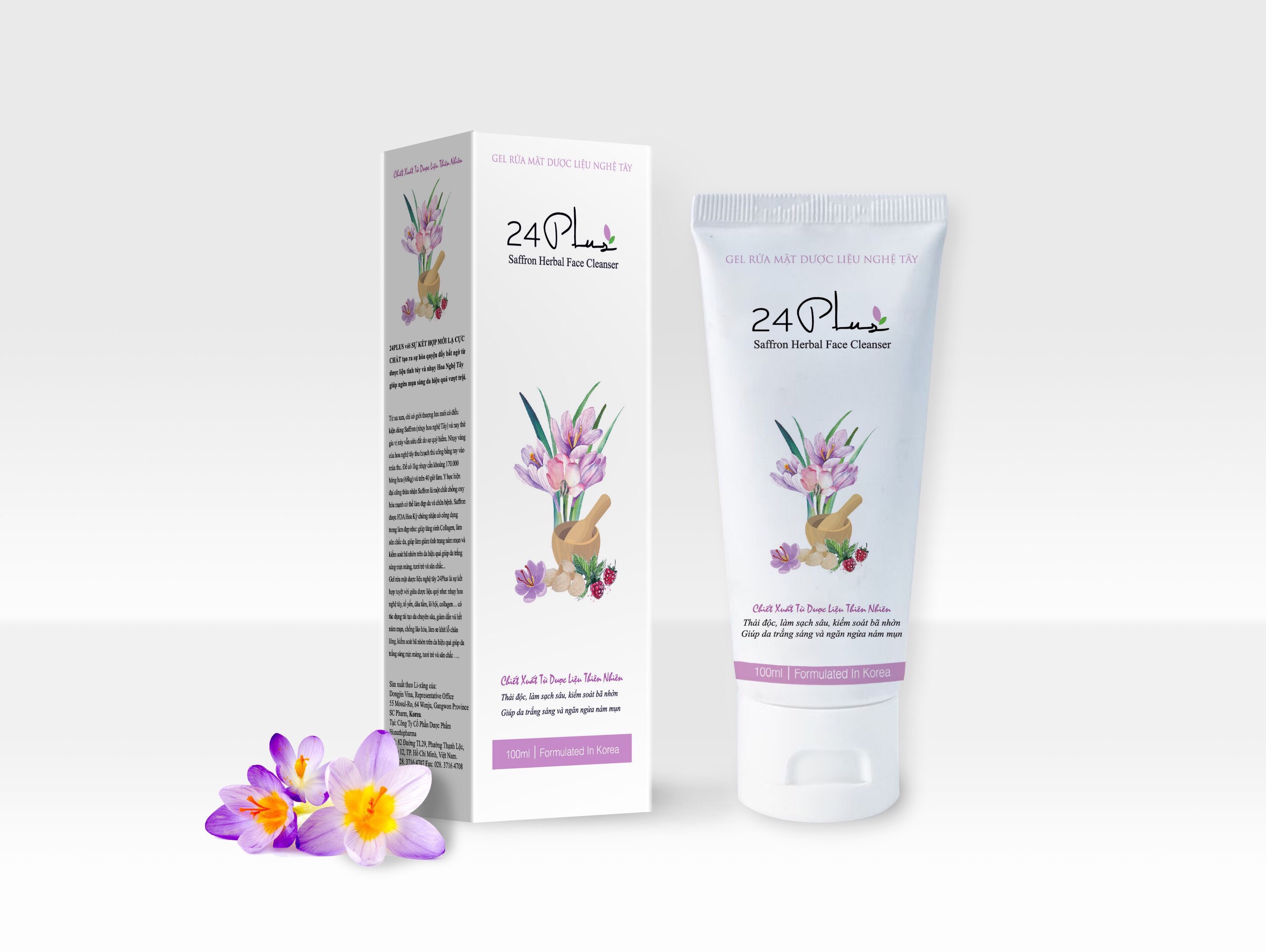 [HCM]Gel rửa mặt dược liệu nghệ tây 24 PLUS 100ml