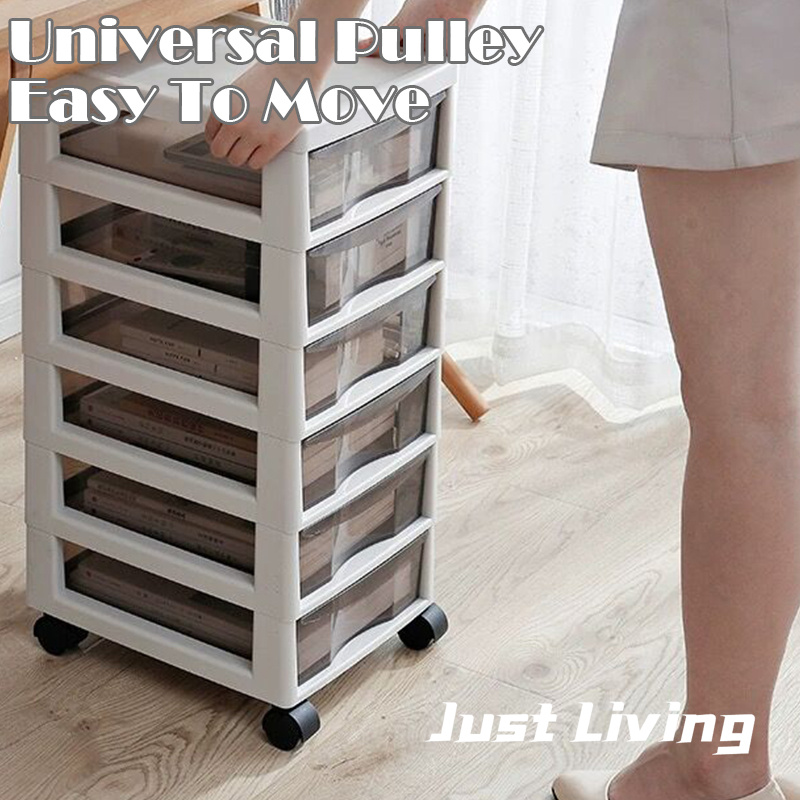 JustLiving Multi-Layer Drawer Grid Storage Rack Office Book Shelf Atorage Cabinet A4 File Cabinet Plastic Data Storage Box