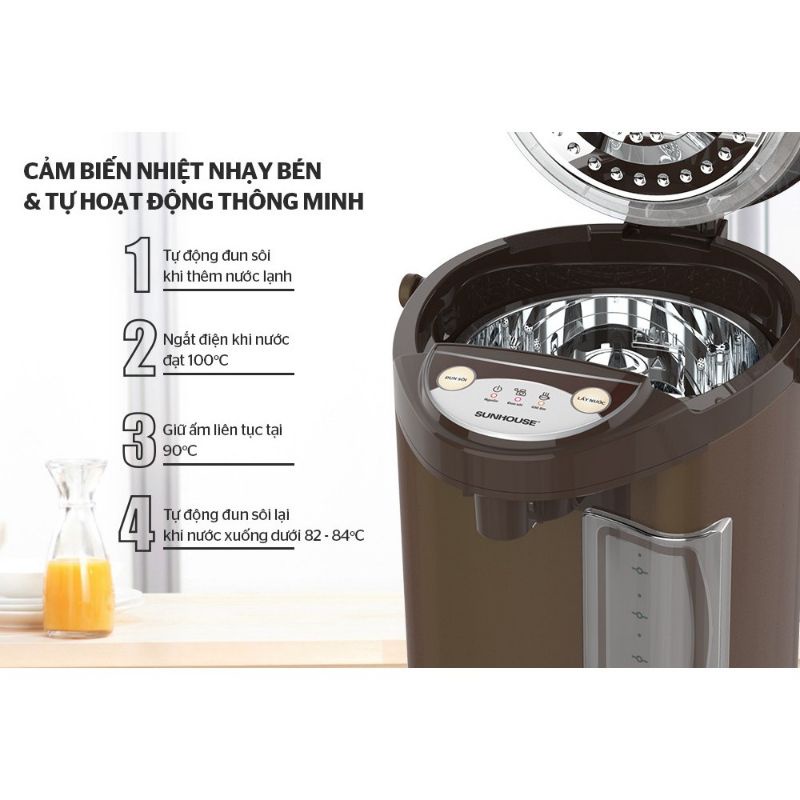 Bình Thuỷ Điện Sunhouse Shd1535 3.5 Lít