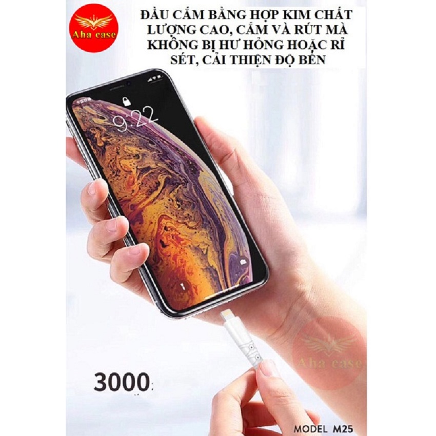 [Cáp Sạc Dù Chống Đứt] SIÊU BỀN -CHÍNH HÃNG SD M25 ✓Dây sạc Iphone Android Type C BH 12 Tháng 1 đổi 1