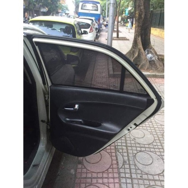 Chan nang Kia Morning 2012-2013-2014-2015-2016 Bộ 4 tấm Rèm chắn nắng cửa xe ô tô chất liệu Vải lưới có Nam châm