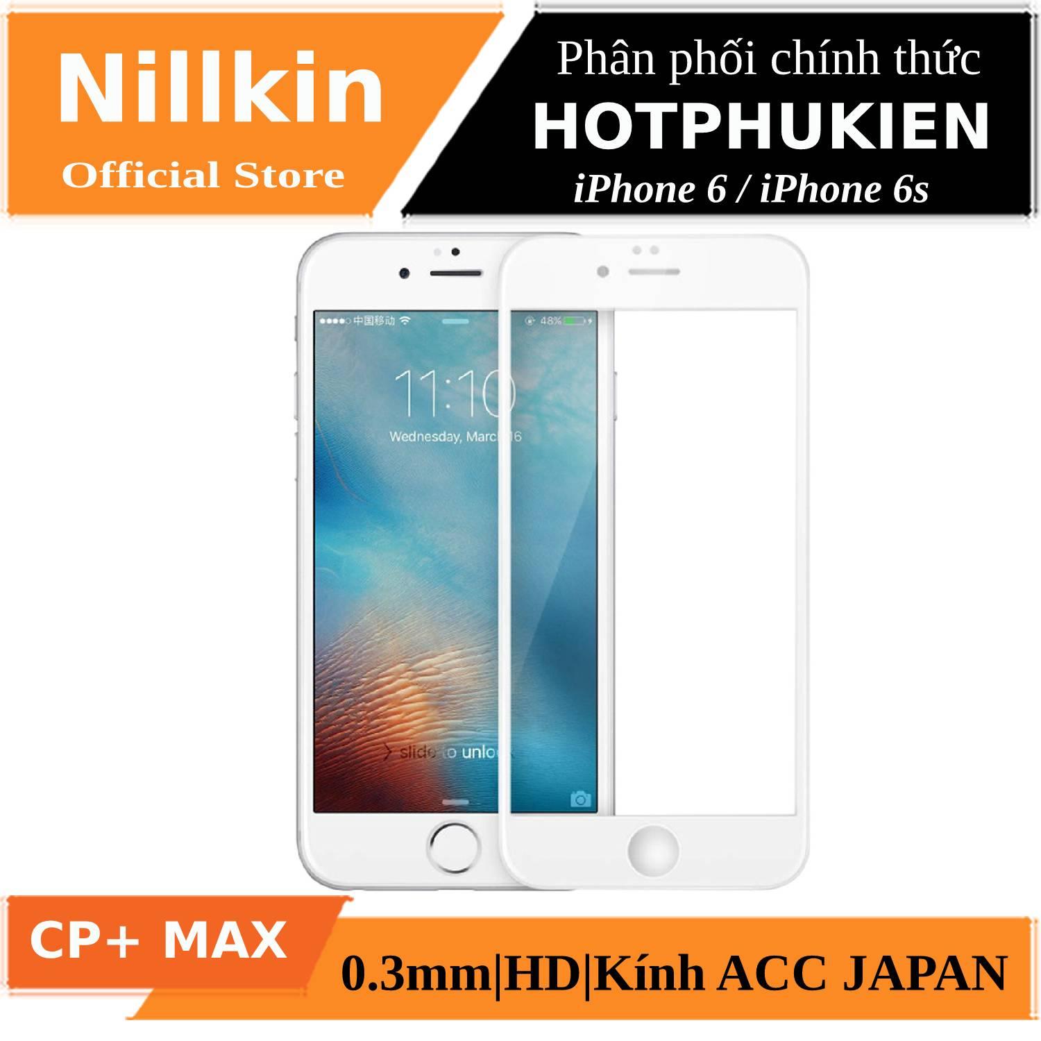 [HCM]Miếng dán cường lực 3D full màn hình cho iPhone 6 / iPhone 6s hiệu Nillkin CP + Max ( Mỏng 0.23mm Kính ACC Japan Chống Lóa Hạn Chế Vân Tay) - Phân phối bởi Hotphukien
