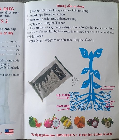 Phân bón hữu cơ  DRY ROOTS 2 (3-3-3) 1 kg