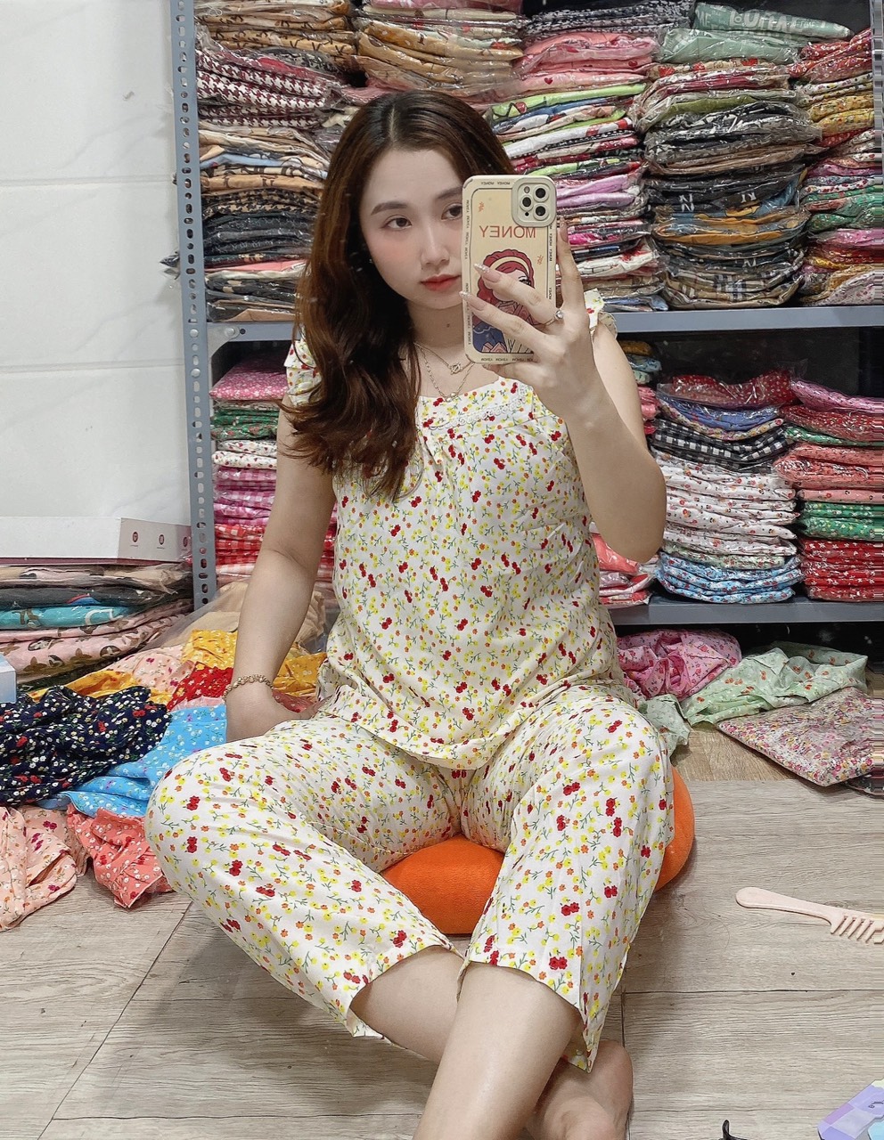 Đồ bộ lụa mango có túi 55 - 65kg