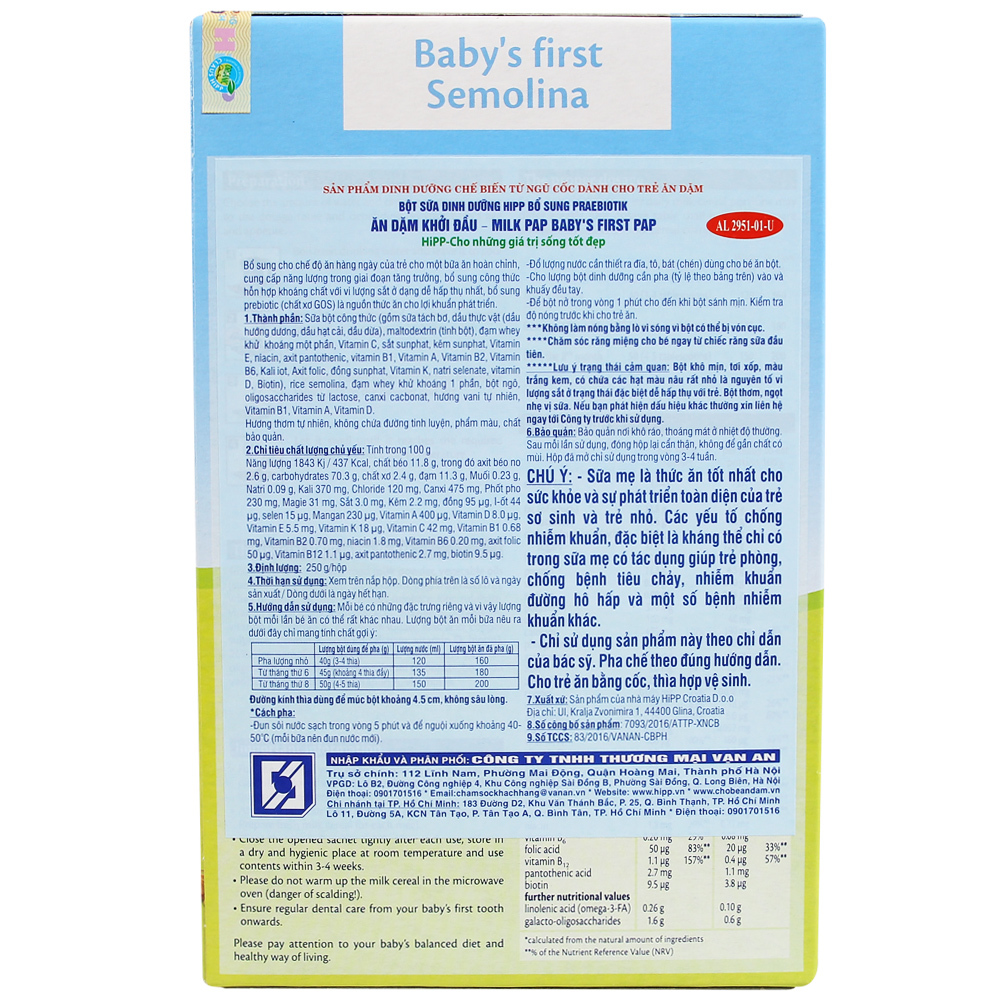 Bột ăn dặm HiPP khởi đầu cho bé từ 4 tháng