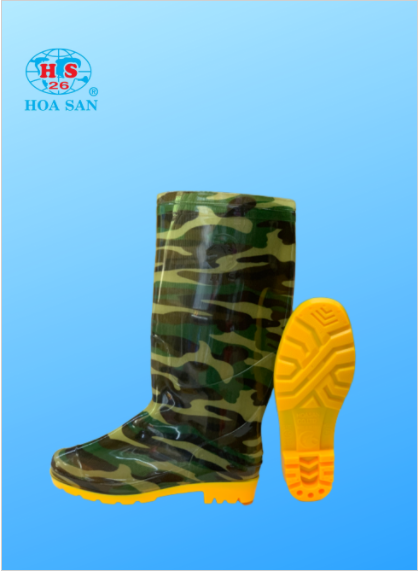 Ủng lao động đế vàng cứng size 39-43, ủng nhựa màu xanh, ủng cao su lao động