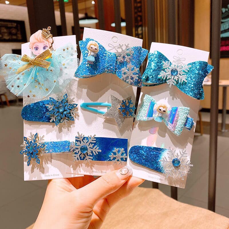 Set 3 Kẹp tóc công chúa Elsa cho bé gái cực Cute