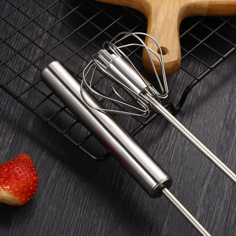 Cây Đánh Trứng Inox Trục Tự Xoay, Dụng Cụ Đánh Bột Có Trục Lò Xo Xoay 360 Độ Tự Động Nhỏ Gọn LAZY LIFE STORE