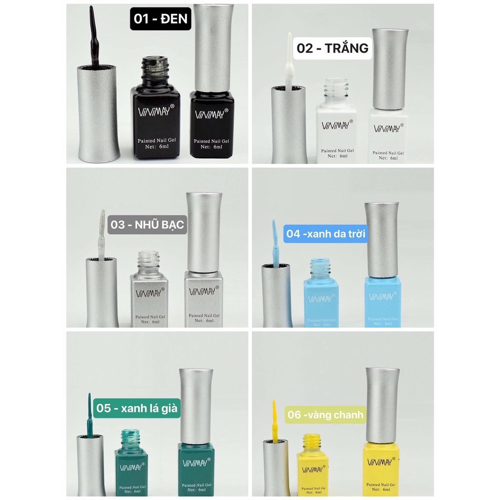 Gel Vẽ Cọ Nét Vinimay ( Có 12 Màu Lựa Tự Do )