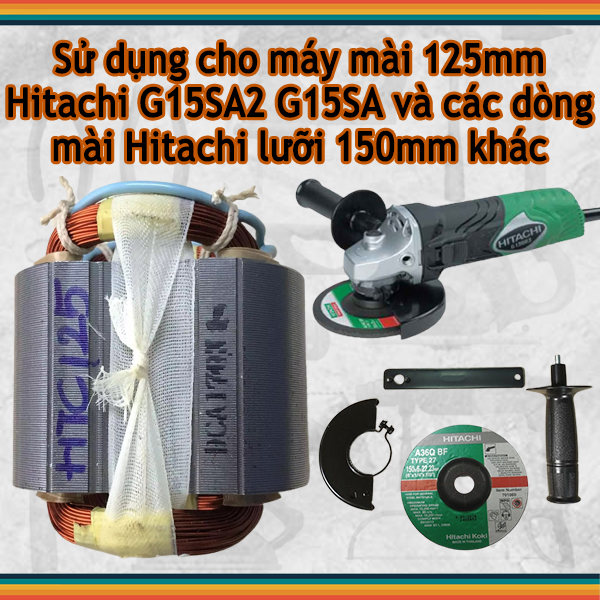 Stator mài Hitachi G15SA2, G13SC2, DCA ASM02-125B, ASM150A 220V