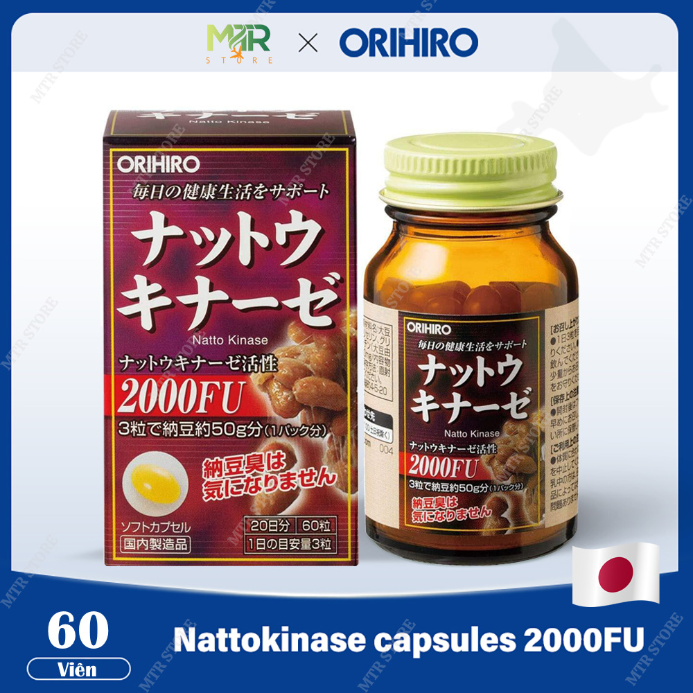 Viên uống Orihiro Natto Kinase Capsules 2000FU 60 viên của Nhật Bản
