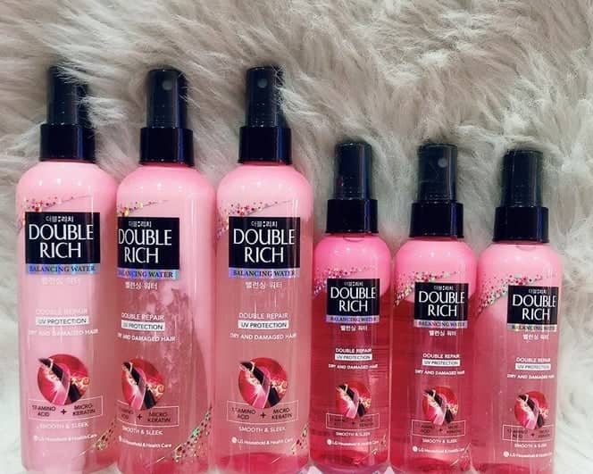 Double Rich Xịt dưỡng tóc chăm sóc tóc hư tổn ( hồng ) 250ml & 120ml