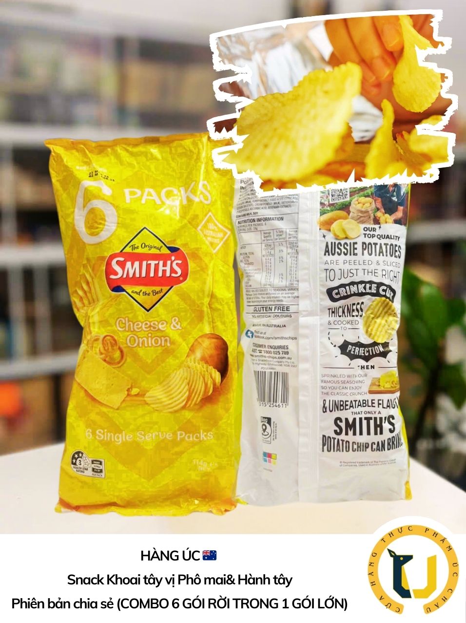 (HÀNG ÚC) Snack hình chuột túi biểu tượng JUMPY’S gói to gồm 5 gói nhỏ chia sẻ