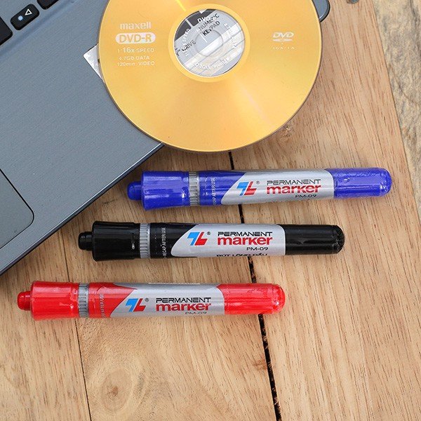 1 hộp 10 chiếc Bút lông dầu Thiên Long PM-09 (có 3 lựa chọn màu) không xóa được,bút dạ dầu 2 đầu loại to