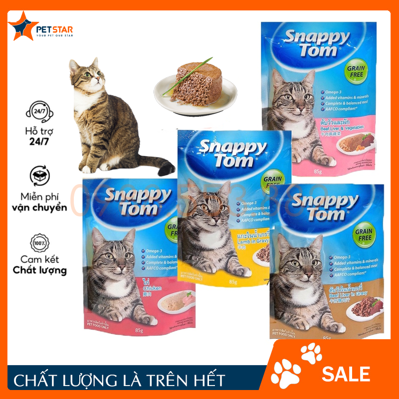 Pate snappy tom 85g pate mèo snappy tom pate đủ vị cho mèo trưởng thành gói 85g