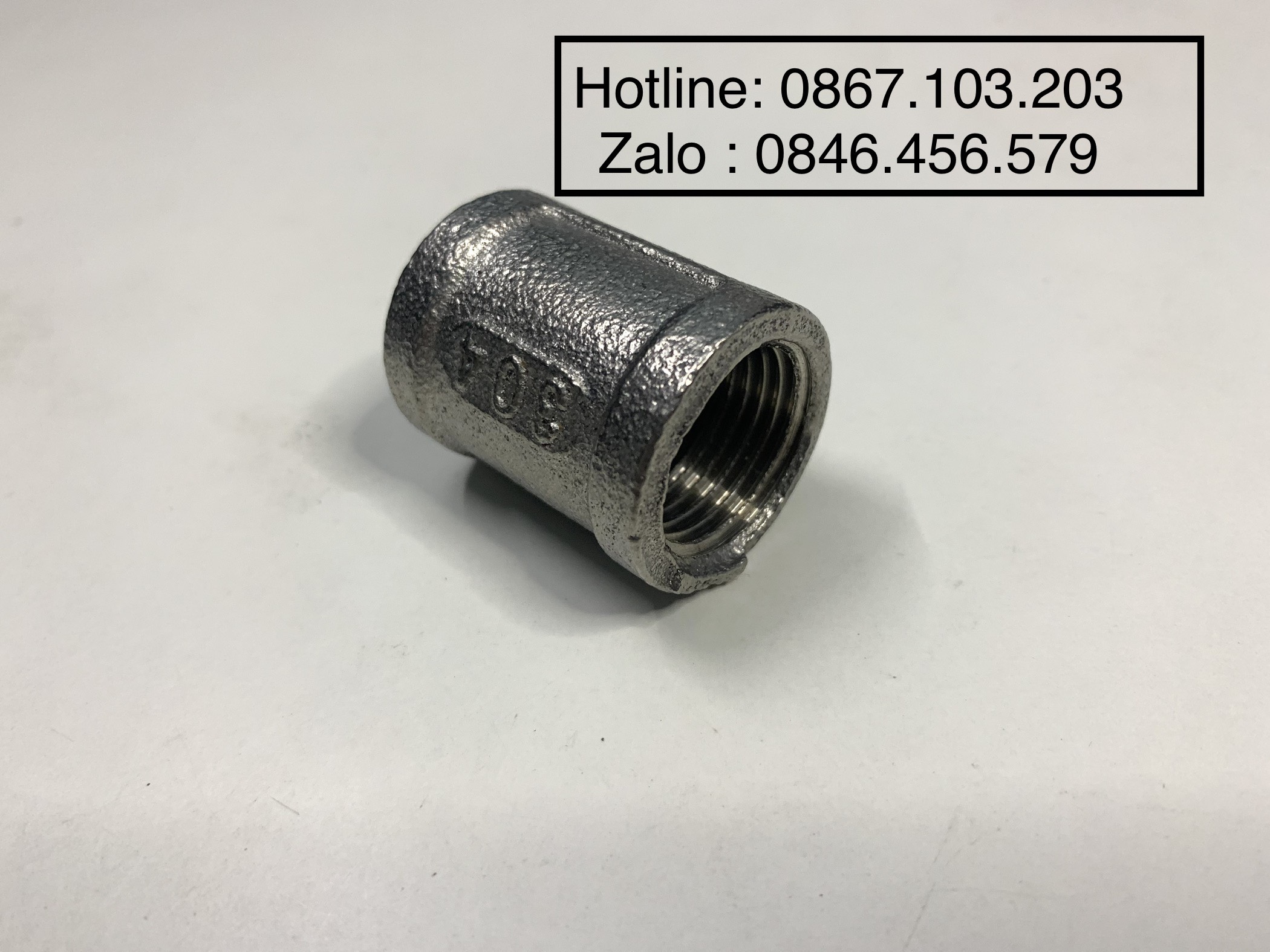 Nối 2 đầu ren trong 21mm inox