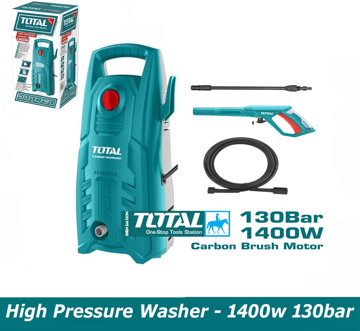 Máy phun xịt rửa áp lực cao 1400W TOTAL TGT11316