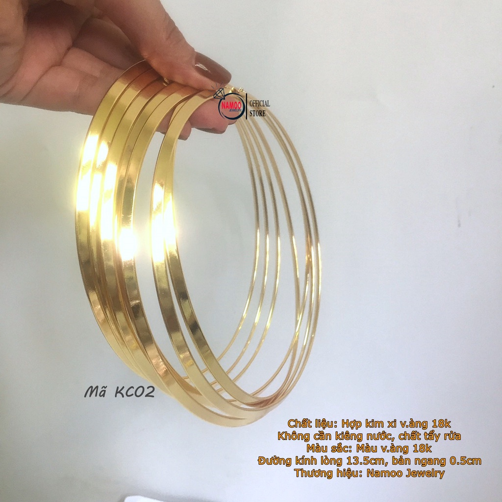 Kiềng Trơn KC02, Kiềng Cổ Nữ Mạ Vàng (1 chiếc)