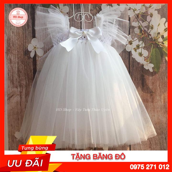 Váy công chúa trắng cho bé dự tiệc, thôi nôi