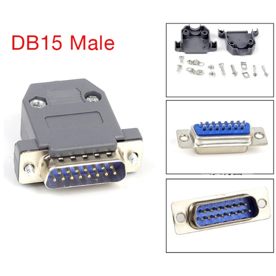 2 CÁI Đầu db15 loại đực có vỏ 2 hàng chân
