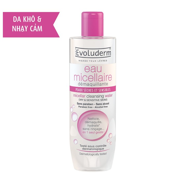 [Freeship Max] Nước tẩy trang Evoluderm Micellar Cleansing Water 250ml