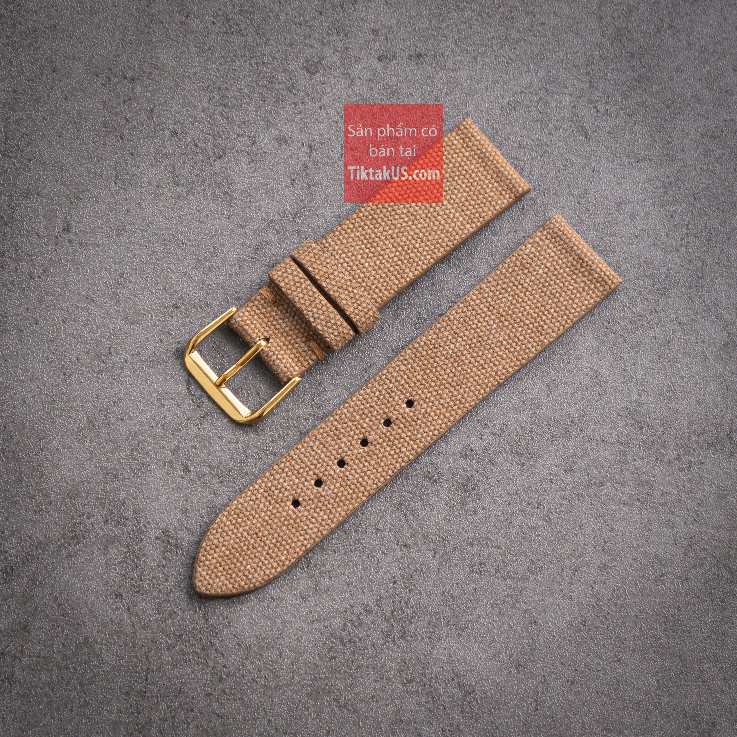 Dây vải dù pilot khóa bạc cho đồng hồ 22mm tiktakus
