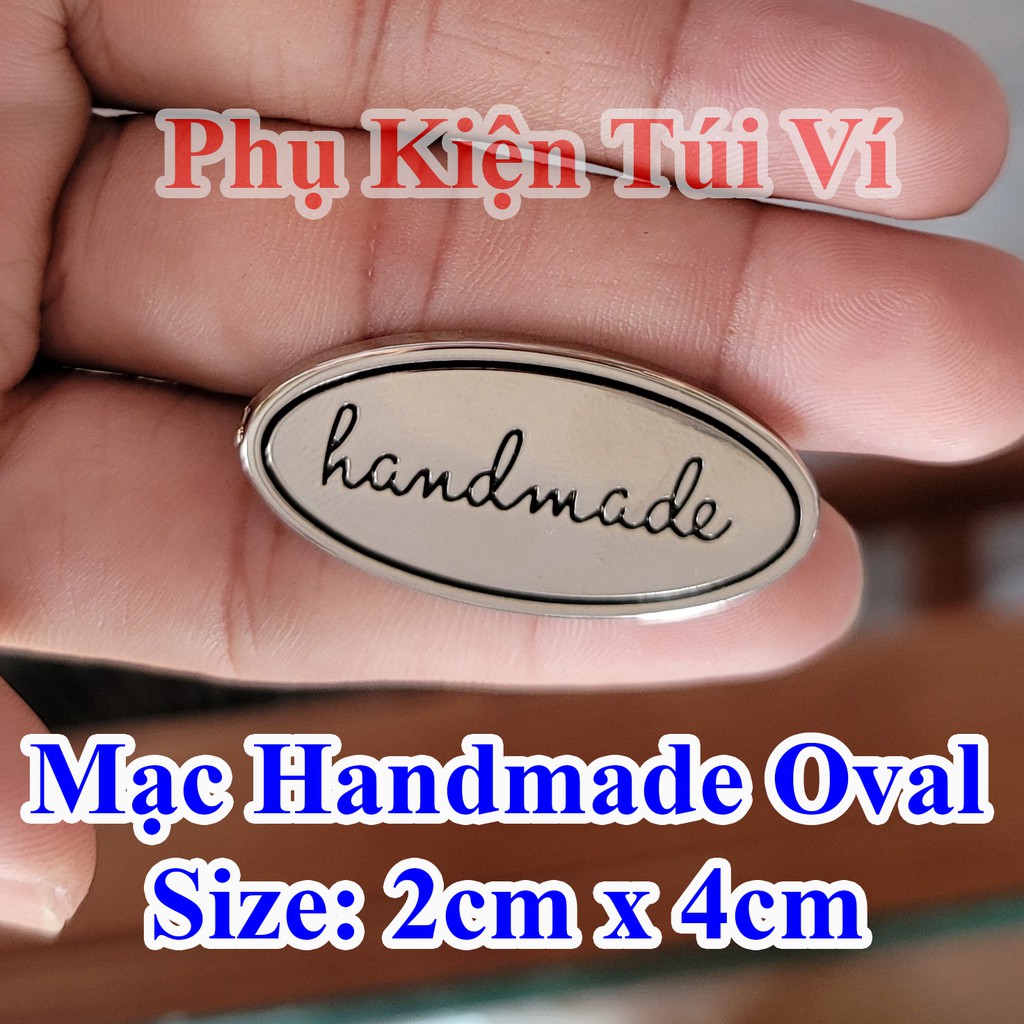 Mạc handmade oval trang trí túi xách