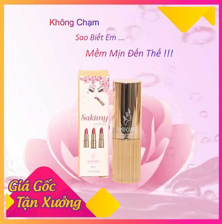 Sét Son Thỏi Siêu Lỳ + Son dưỡng mềm mịn môi Sakimy (hàng chính hãng)